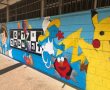 עשרות ילדים והורים צבעו את קיר ה'גרפיקידס' של אשדוד