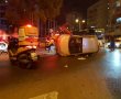 רכב התהפך בתאונה באשדוד (וידאו)